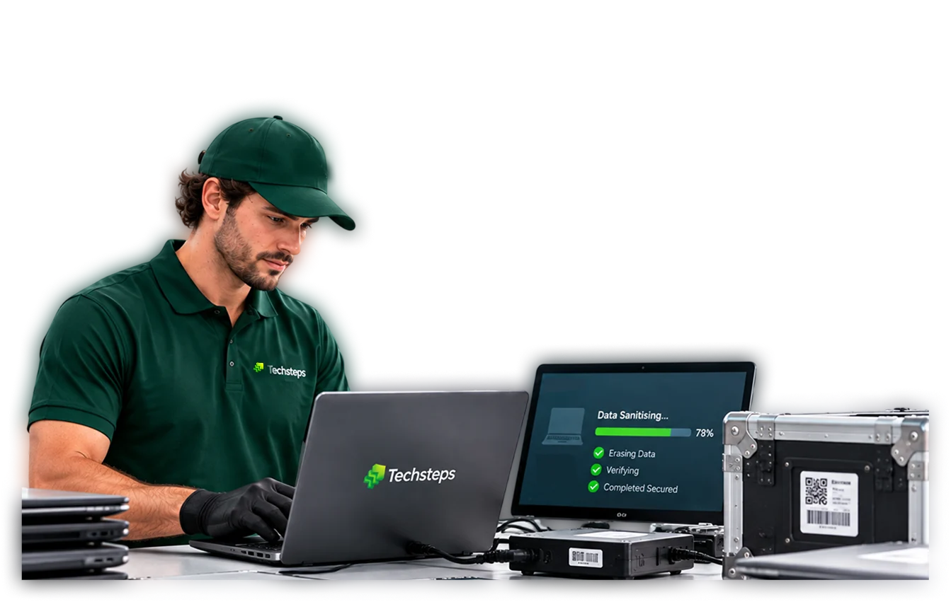 NIST 800-88 certified hardware data sanitisation and live progress verification